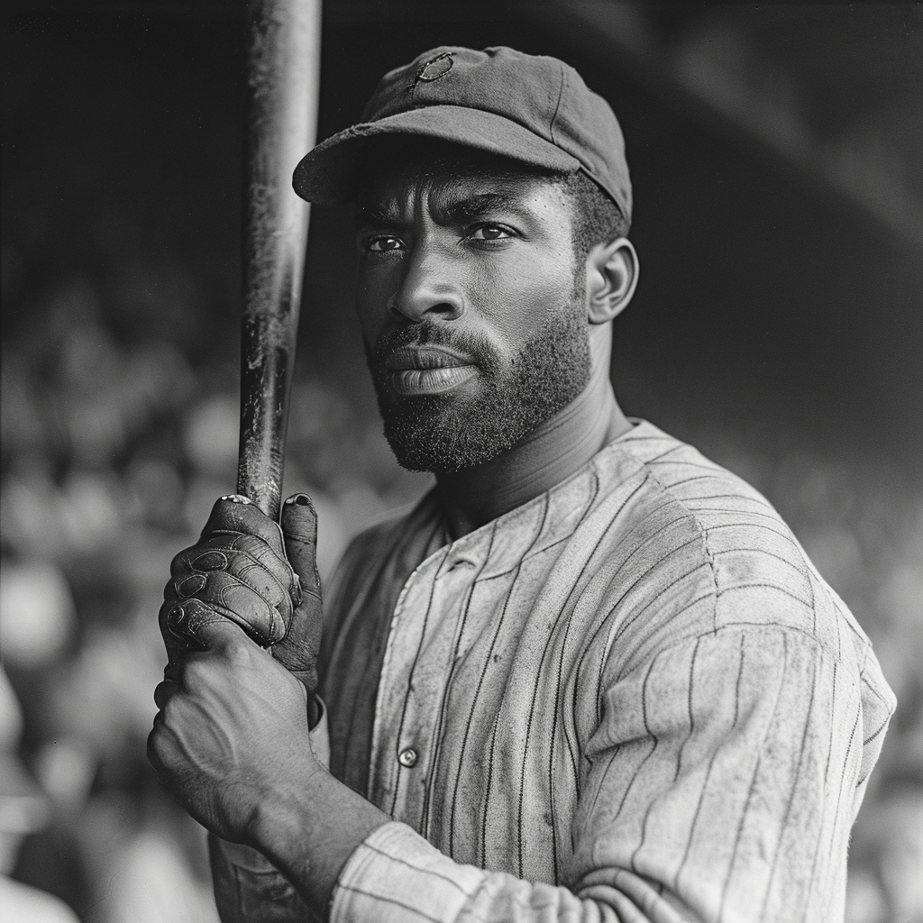 Josh Gibson with Baseball Bat