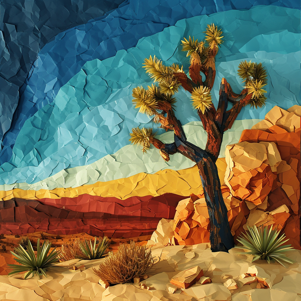 Paper craft of Joshua Tree Desert