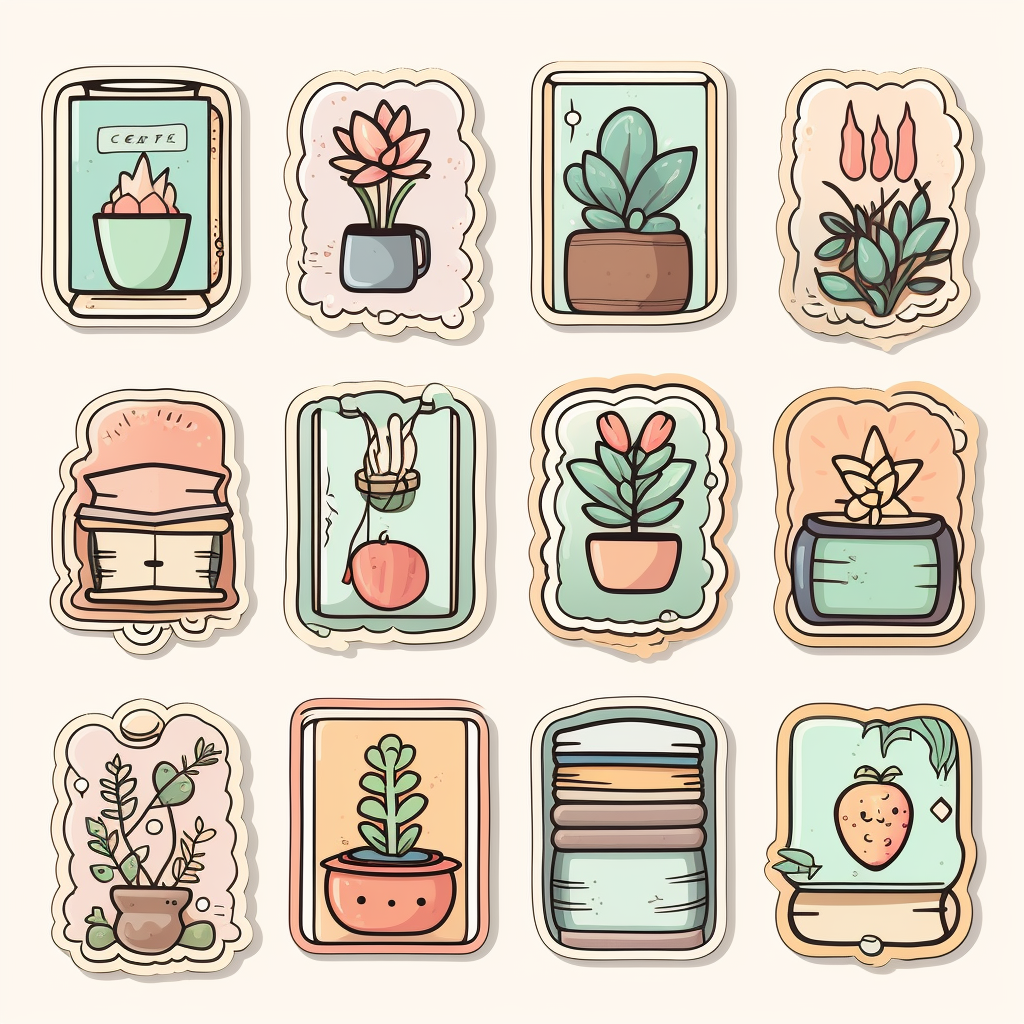 Whimsical Journal Book Icons Sticker Pack