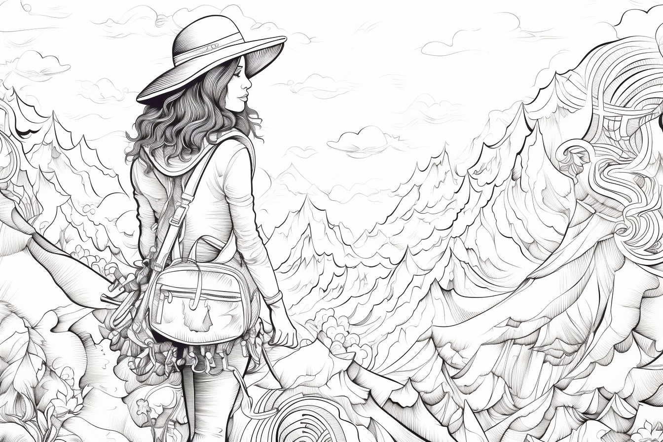Black and white vector lines in a journey