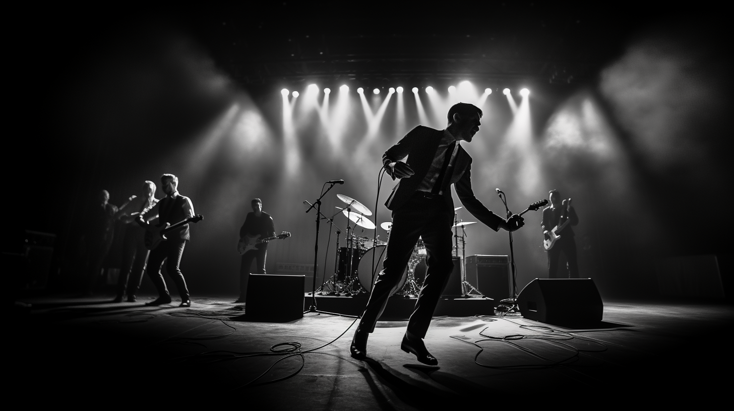 Professional black and white Joy Division concert