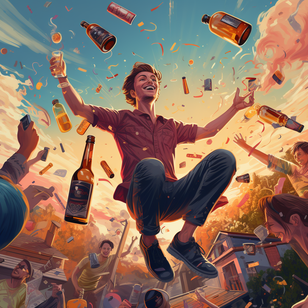 Illustration depicting the joy of sobriety