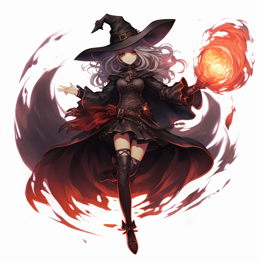 JRPG Female Enemy Witch Floating Magic