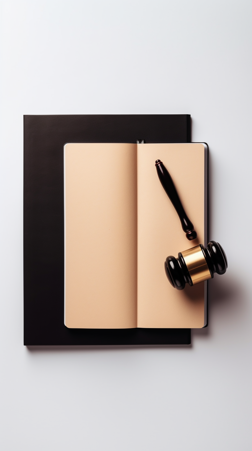 Judges Gavel on Folder with Documents and Glasses