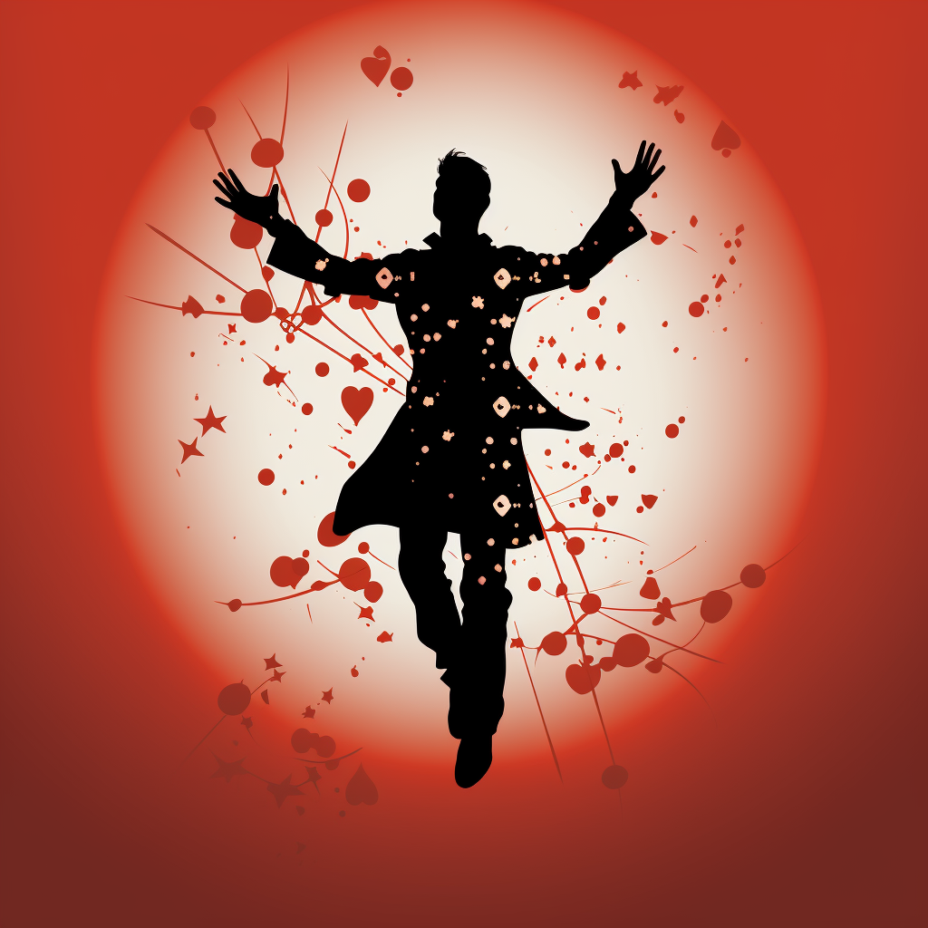 Silhouette of Juggler in Playing Card Style