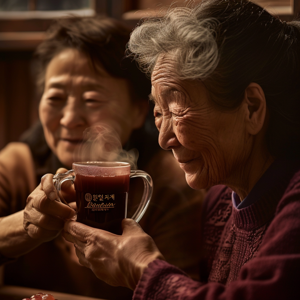 Korean women with jujube juice