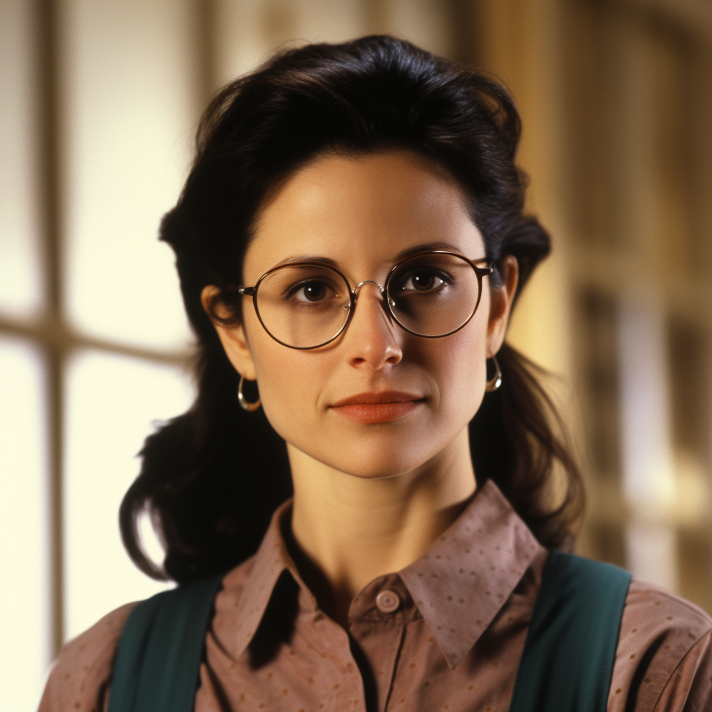 Julia Louis-Dreyfus Claire Kent glasses ponytail 1978 movie