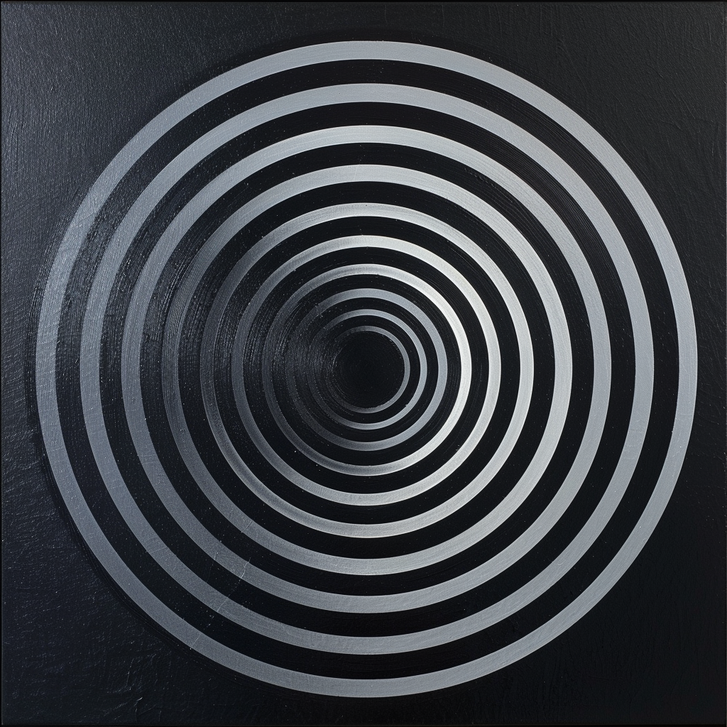 Julian Stanczak Black Gray Op Art