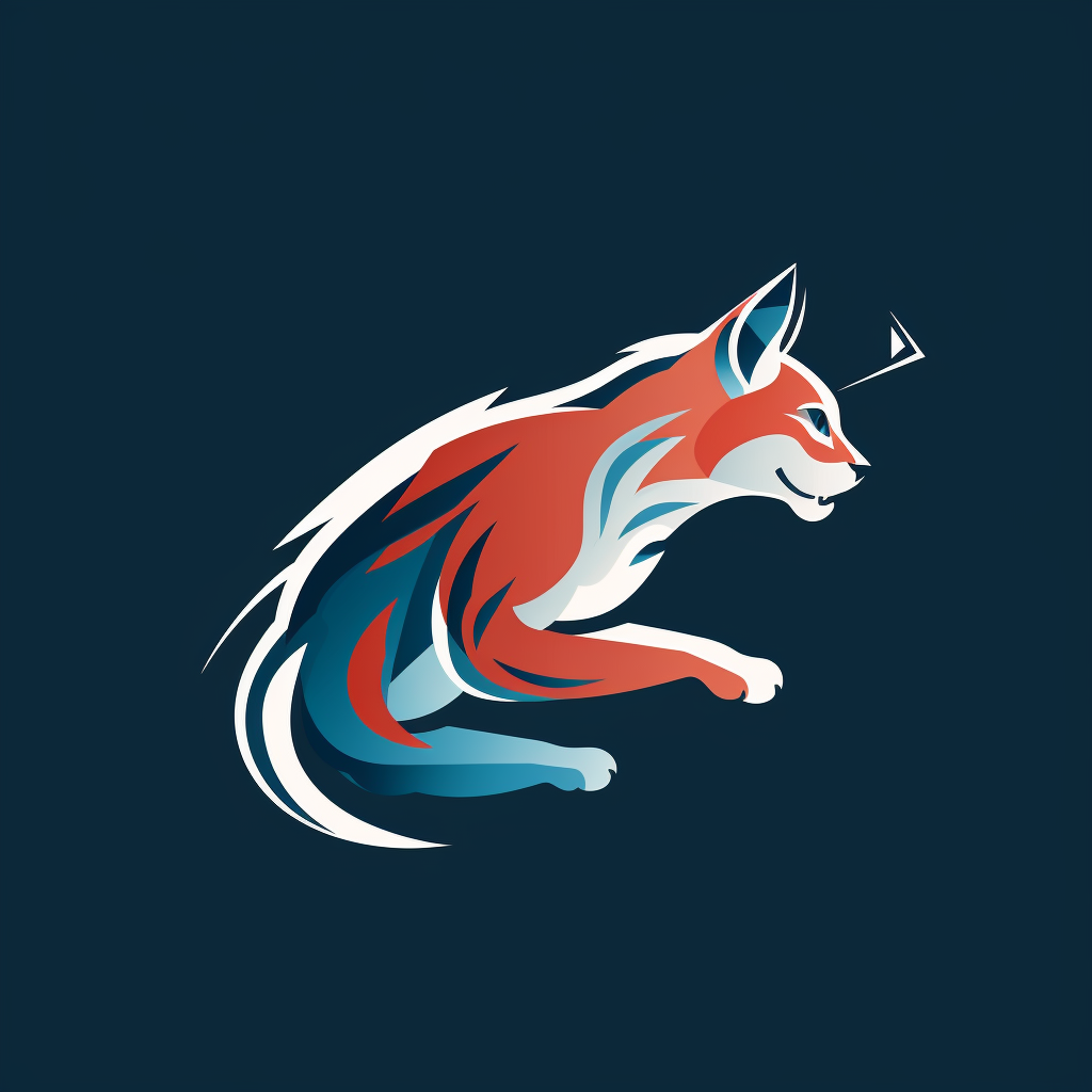 Minimalist lynx logo in action