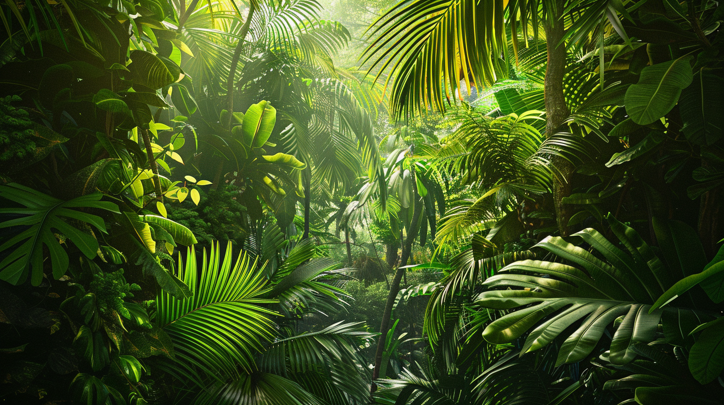 Vibrant jungle canopy illustration