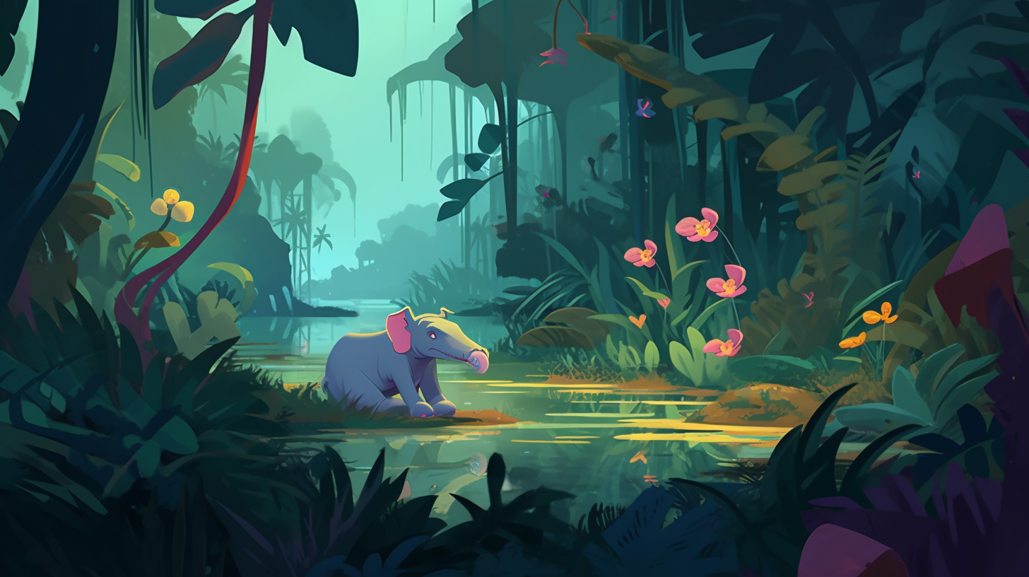 Playful Hippopotamus in Jungle Game