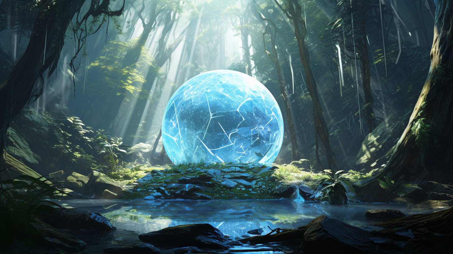 Beautiful Jungle Scene with Blue Orb  ?