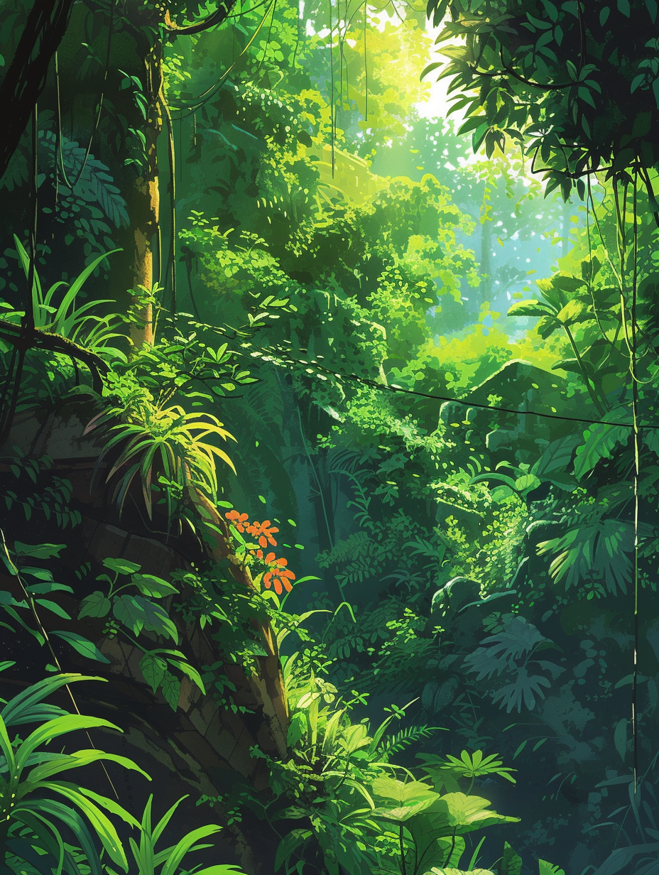 Jungle Studios Ghibli Green Shades 4K Illustration