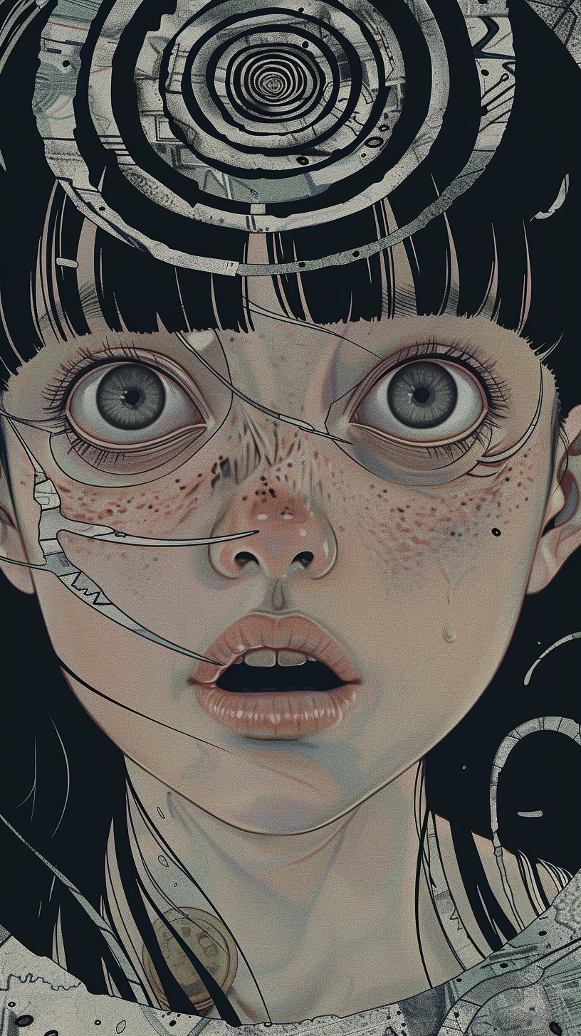 Junji Ito girls spiral face