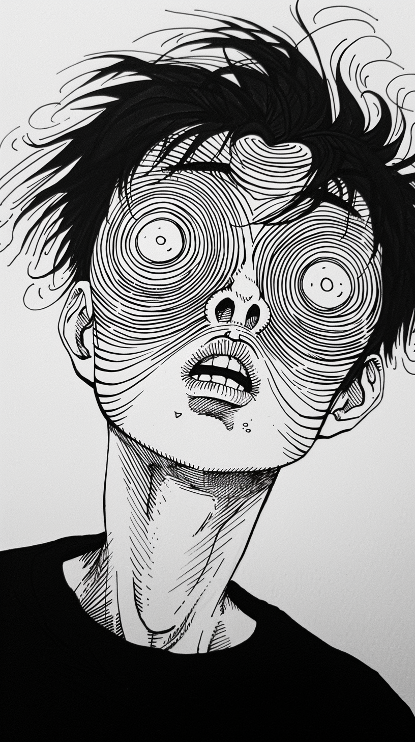 Junji Ito Guy with Spirals