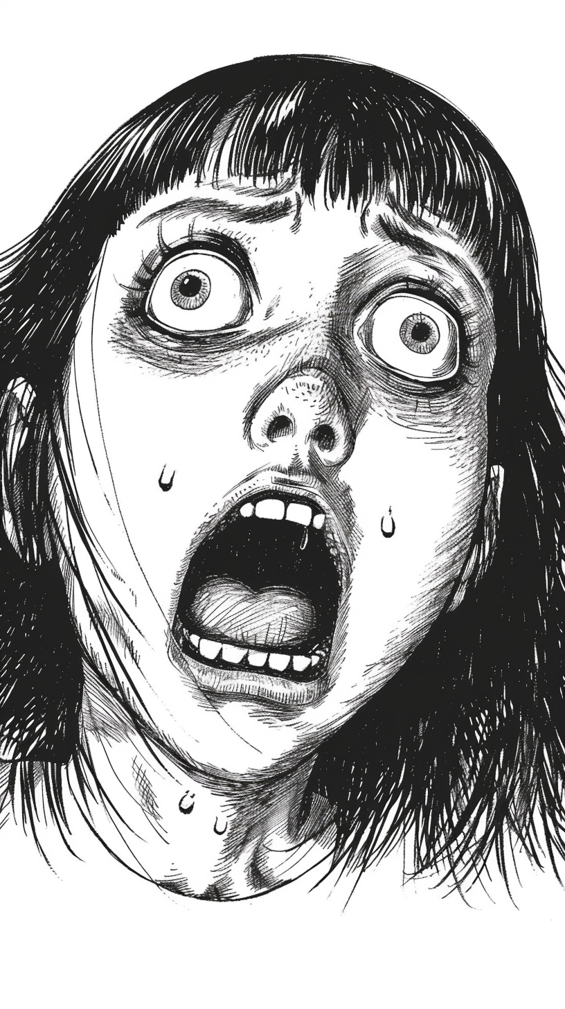 Scary Junji Ito inspired faces