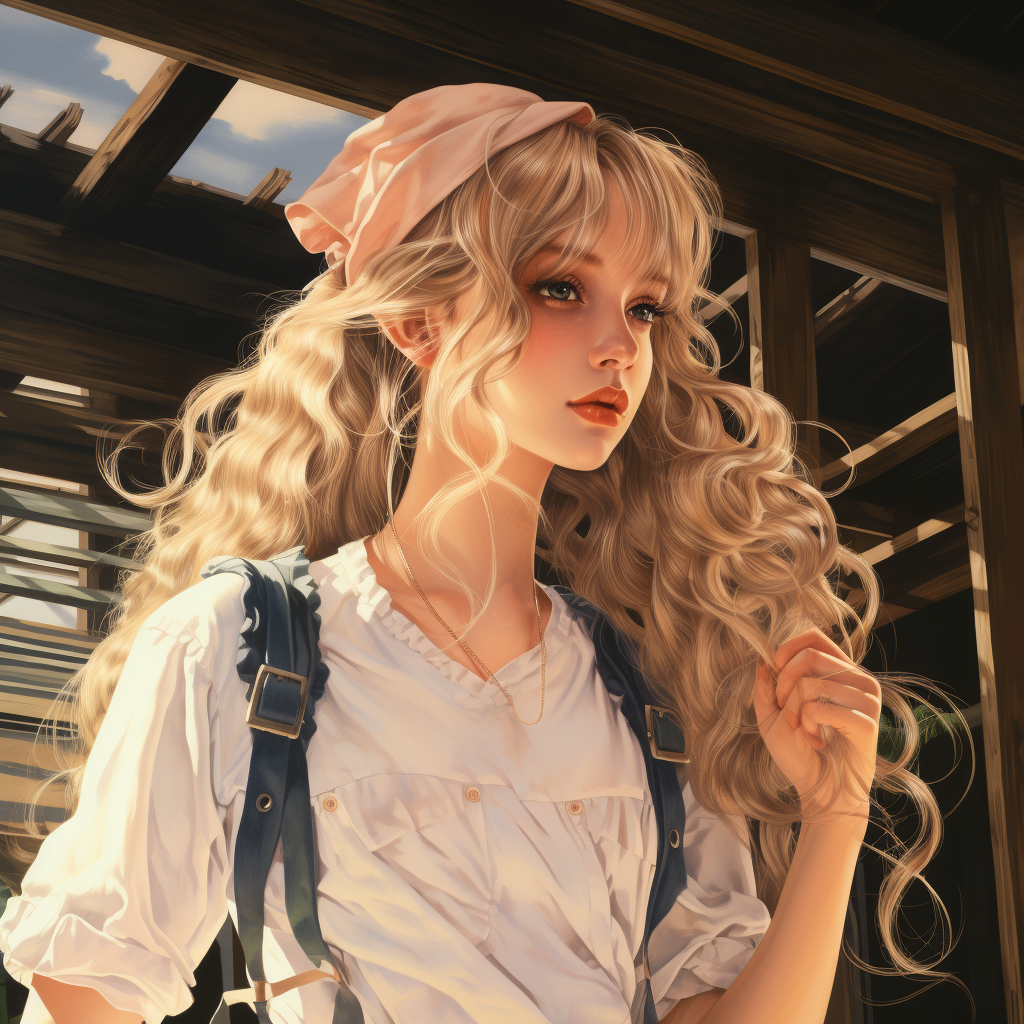 Junko Enoshima in a 70's film with realistic aesthetics