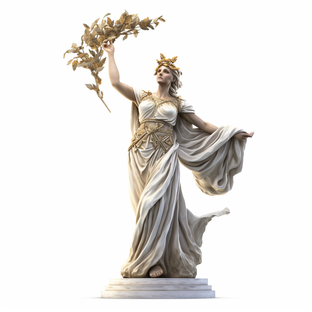 Statue of Juno on white background