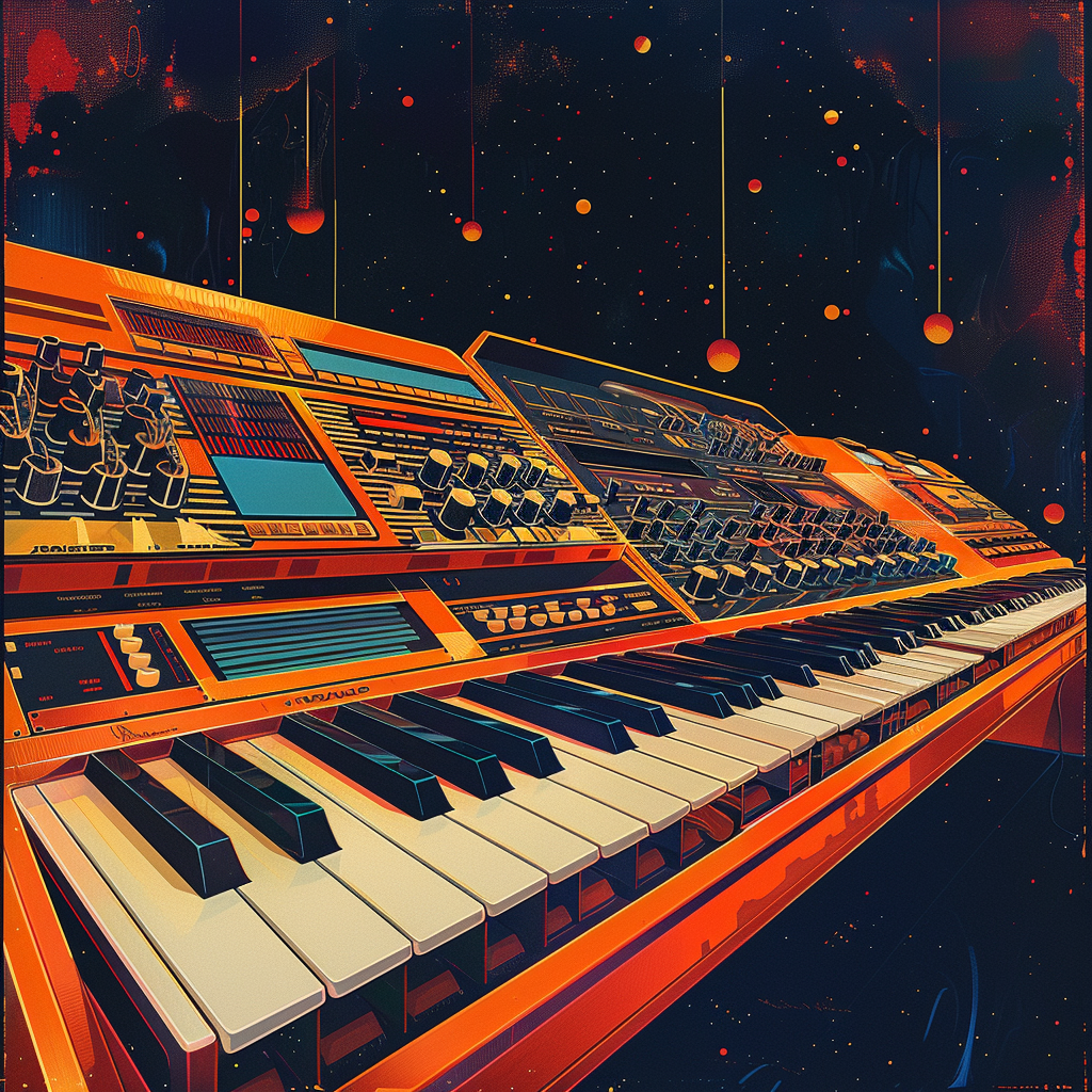 Musician with Jupiter 8 Synthesiser