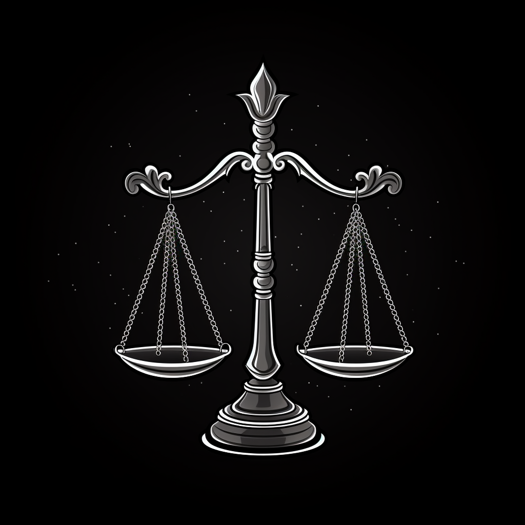 Cartoon scales of justice