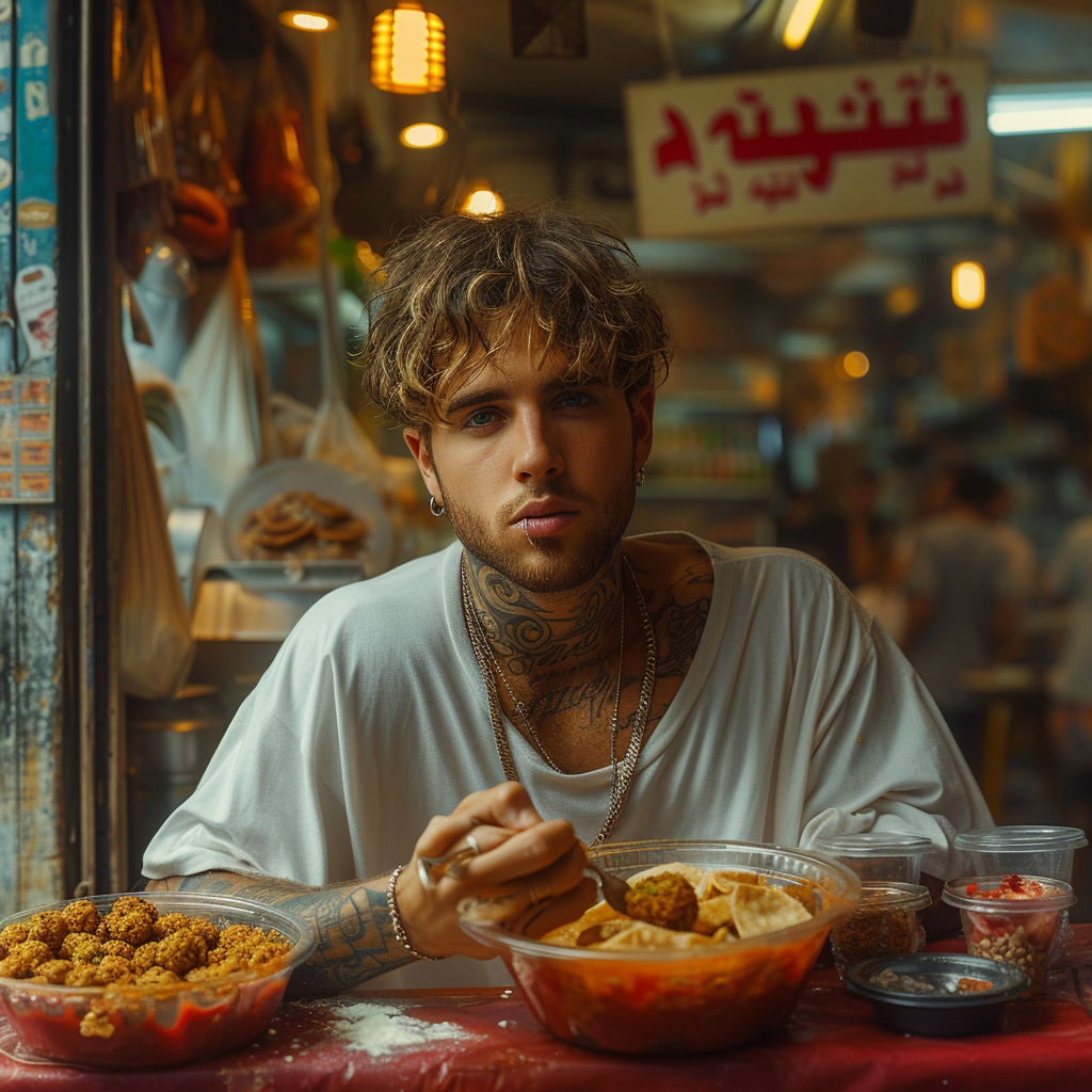 Justin Bieber Eating Falafel in Tel Aviv