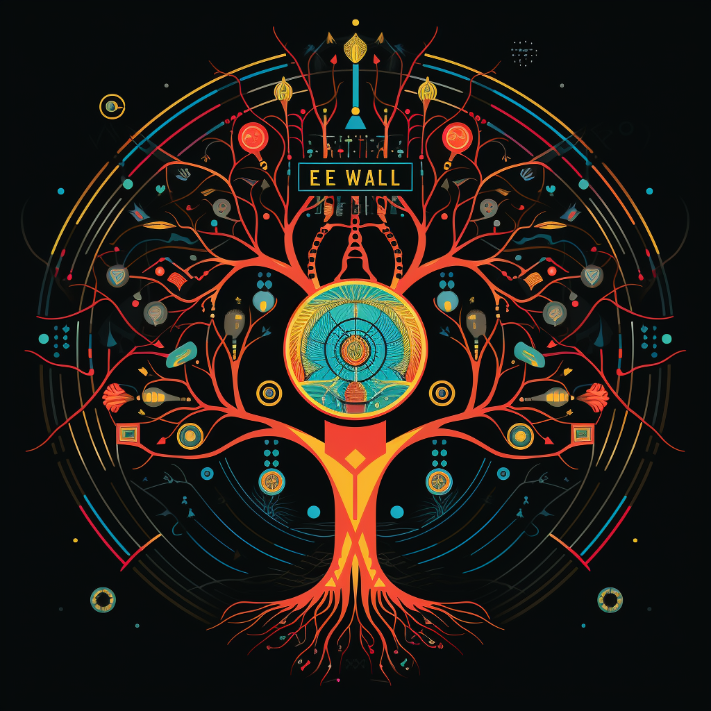 Kaballah geometric tree of life illustration