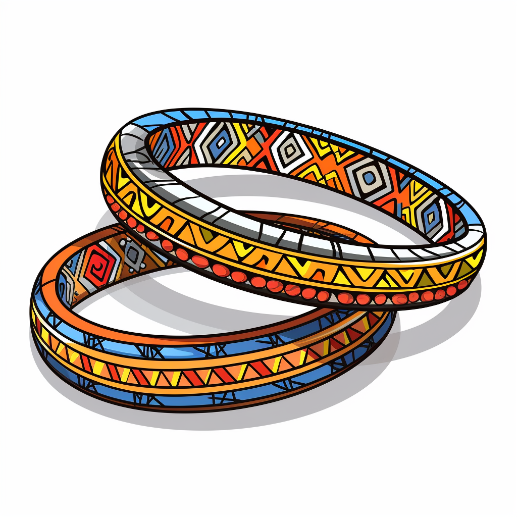 Colorful Kabyle bracelets sticker on white background