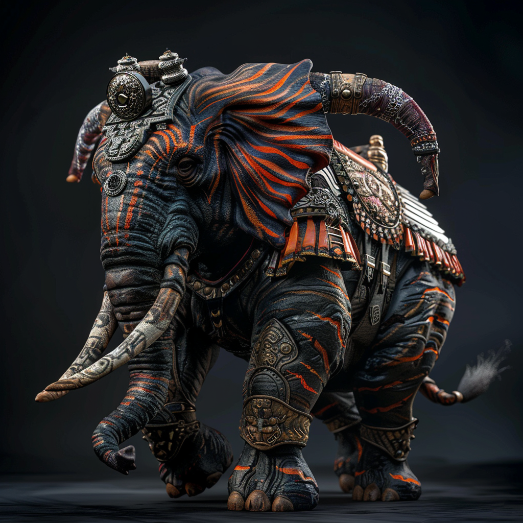 Kaiju Elephant in Tiger Armor