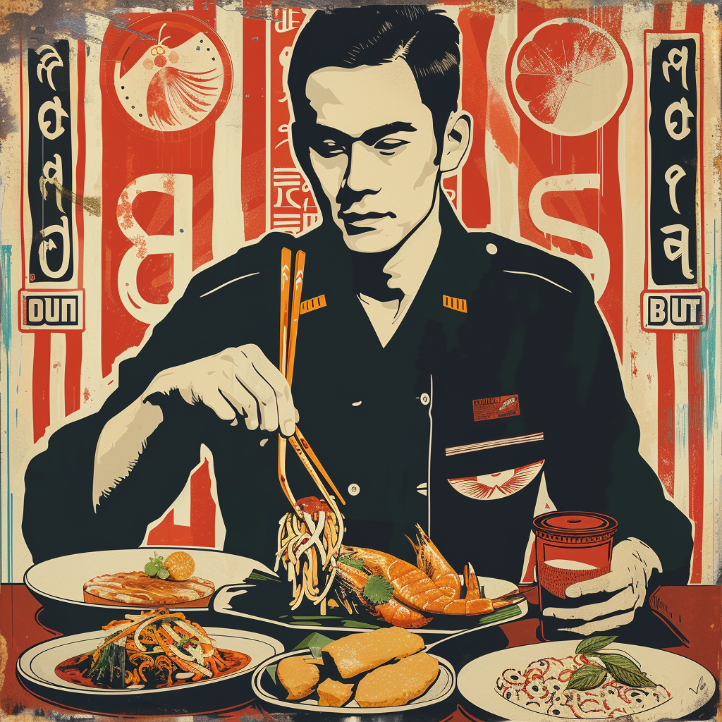 Kaisendon Donburi Fast Food Vintage Thai Pop Art