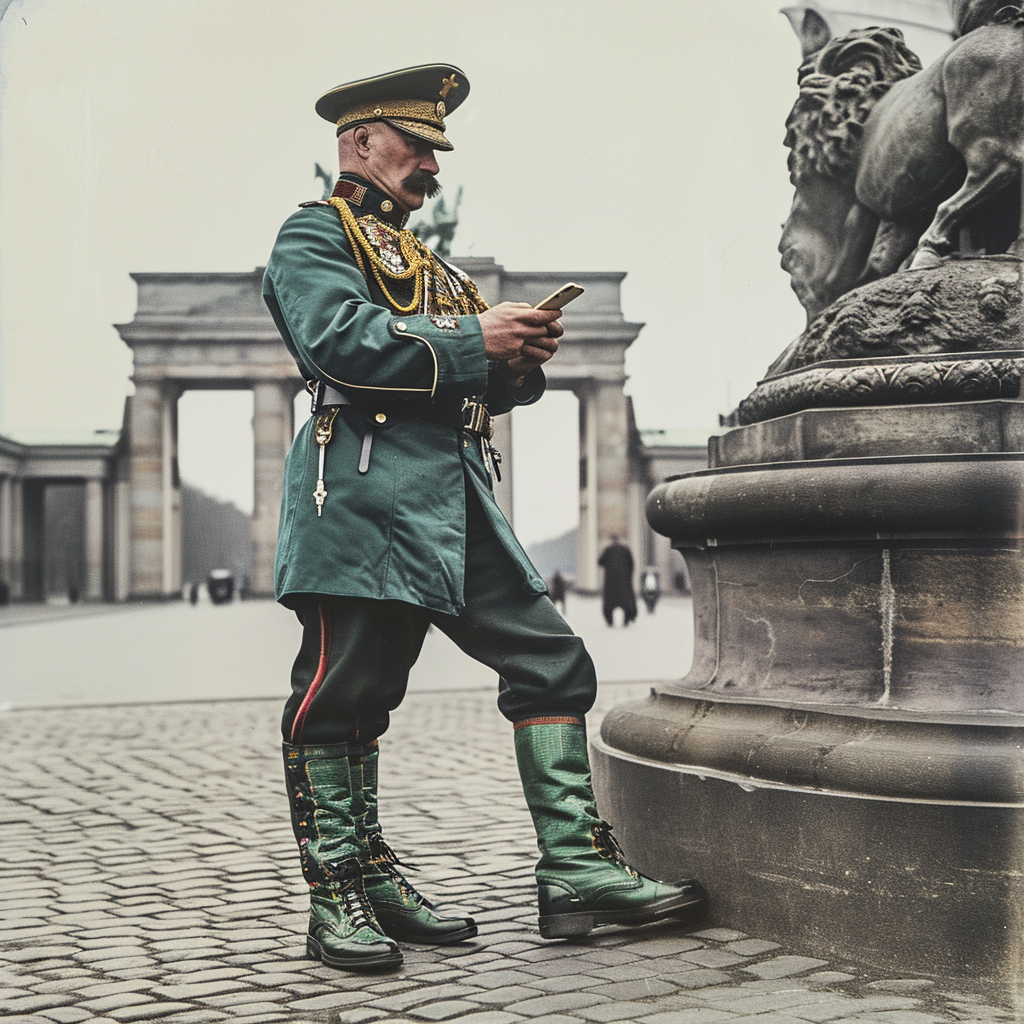 Kaiser Wilhelm II in Green Vans Sneakers at Brandenburger Tor