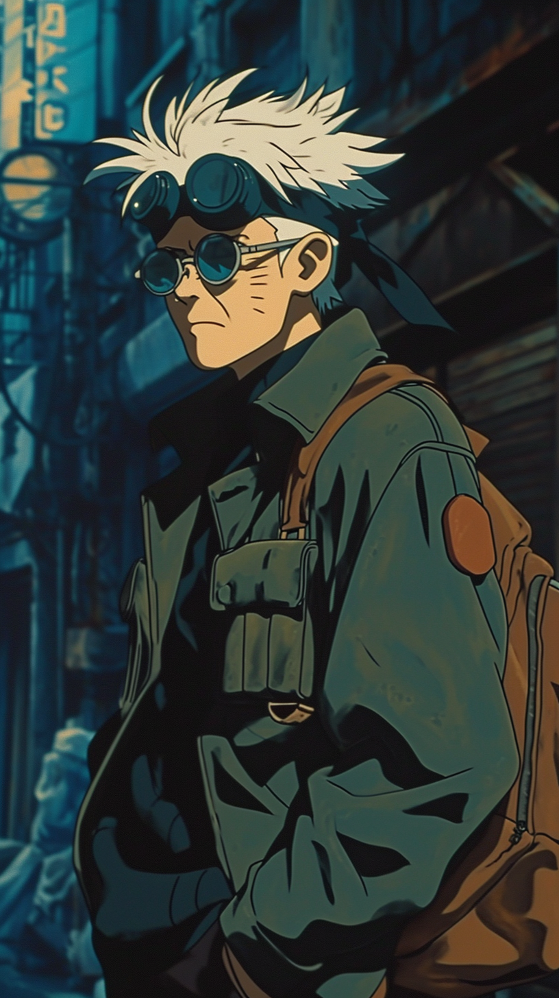 Retro anime still frame of Kakashi Hatake