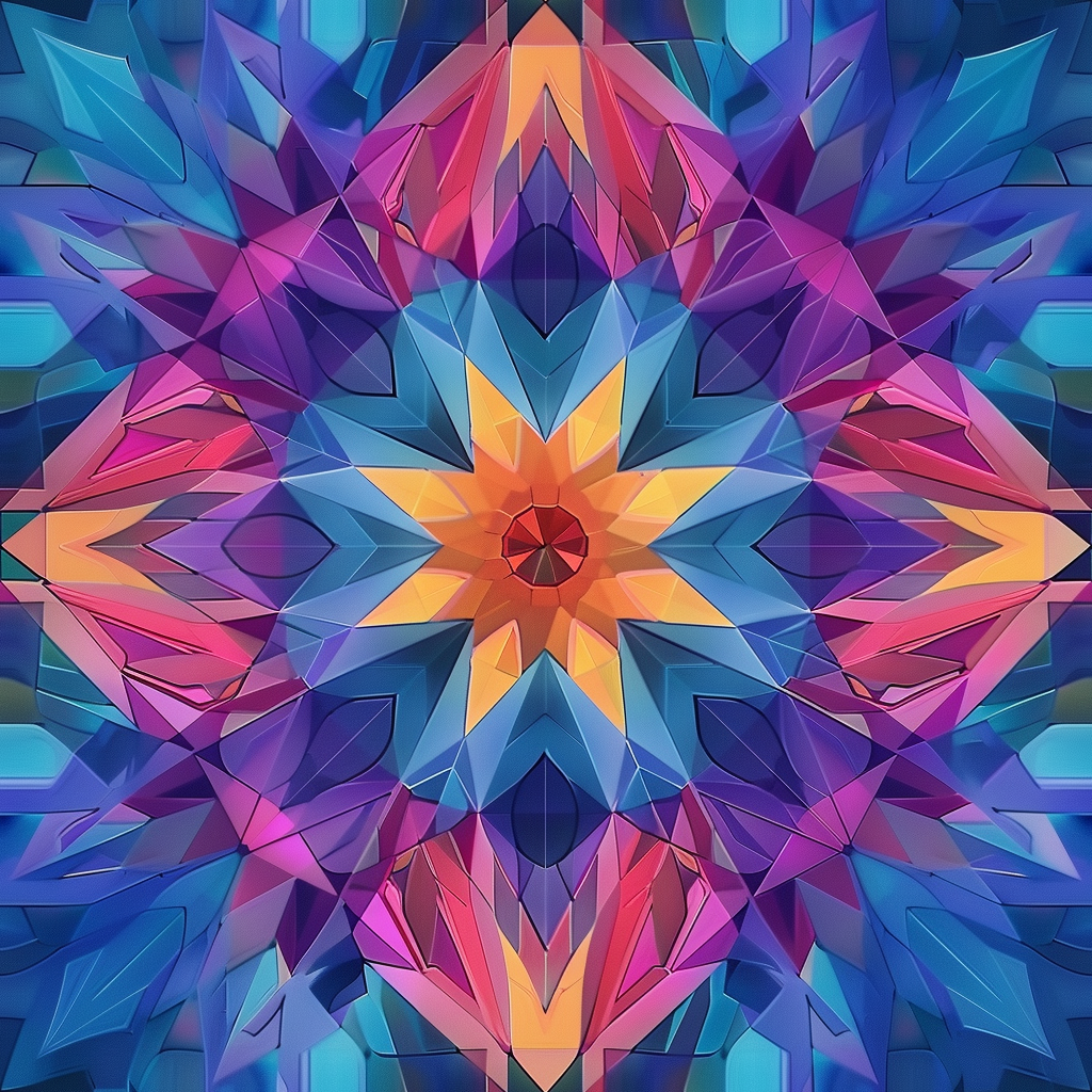 Abstract kaleidoscope tile design