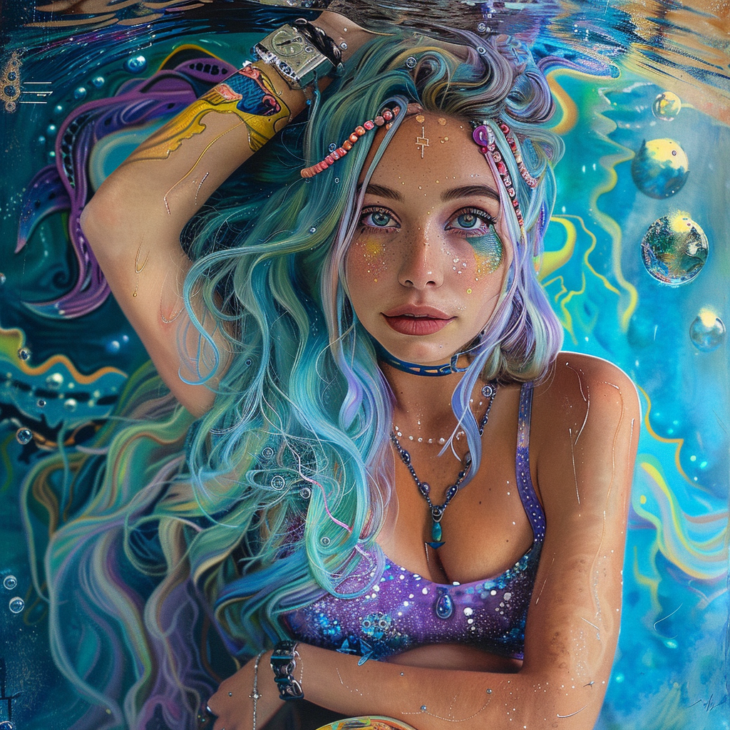 Mermaid Goddess in Kaleidoscope Art