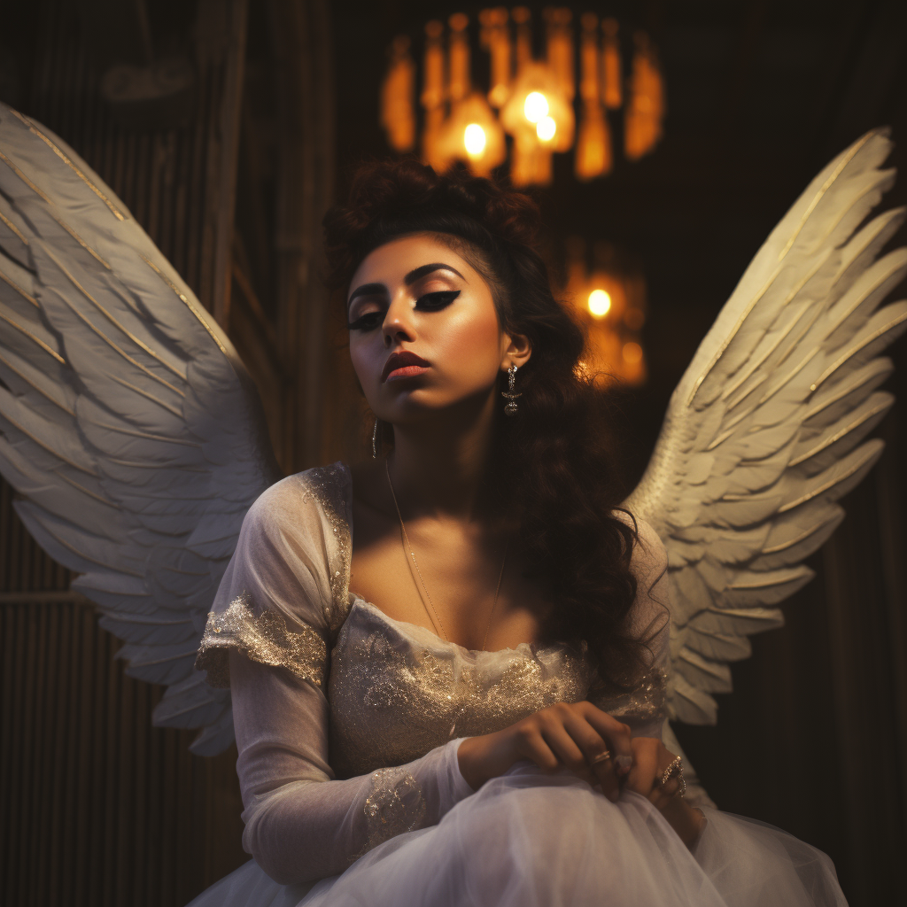 Kali Uchis portrayed as angelic being