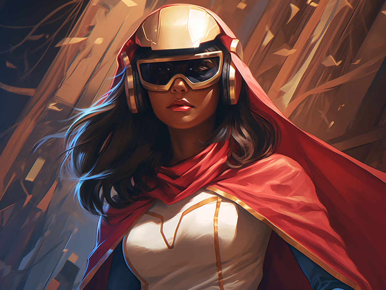 Kamala Khan wearing white VR headset