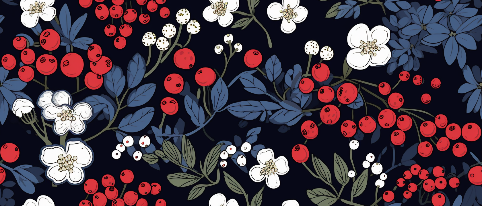 Colorful Kandinsky wallpaper with berries and flowers