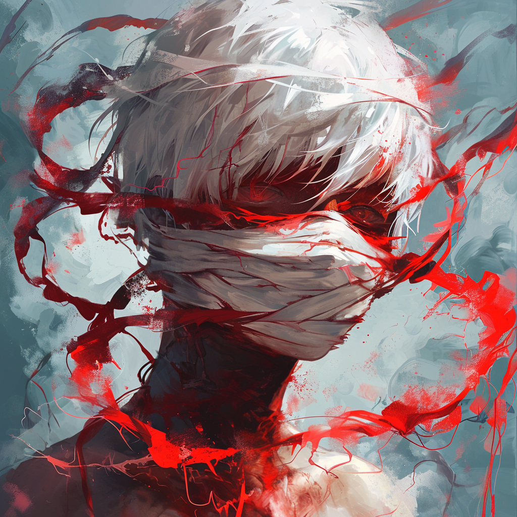 Kaneki Ken with bandages on face