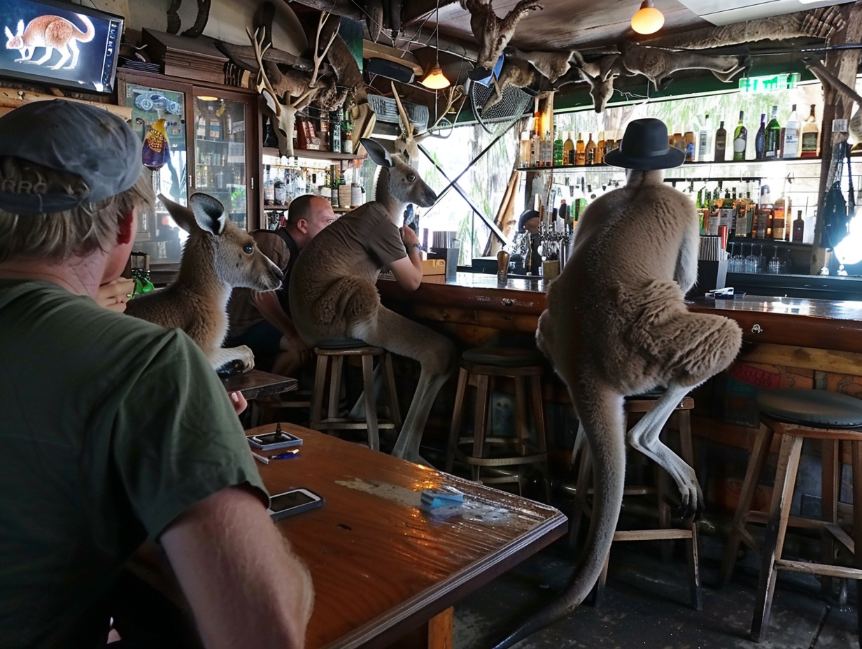 Kangaroo bar table view Australia