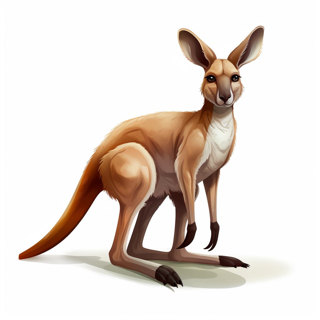 Kangaroo game asset on white