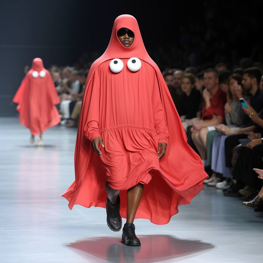 Kanye as the Kool-Aid Man on the Catwalk