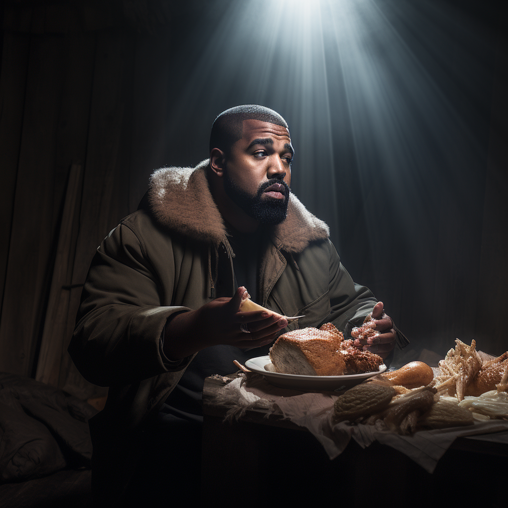 Kanye West Eating Fried Chicken