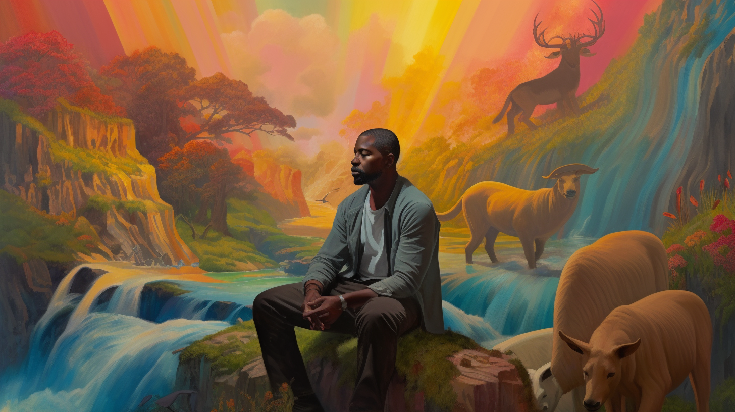 Kanye West enjoying a vibrant Sunday