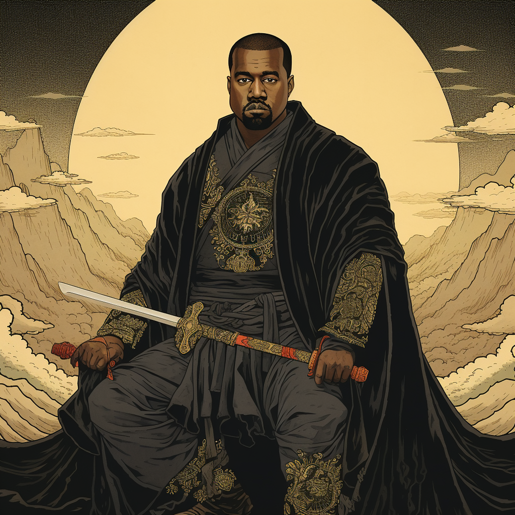 Kanye West as Samurai in Black Armor