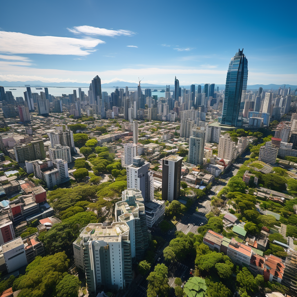 Aerial view of Kaohsiung's vibrant skyline