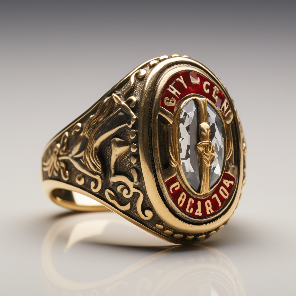 Class Ring with 10 Karat Gold and Horse Mascot