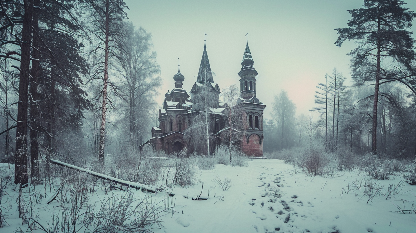 Winter scene of Karelian Castle