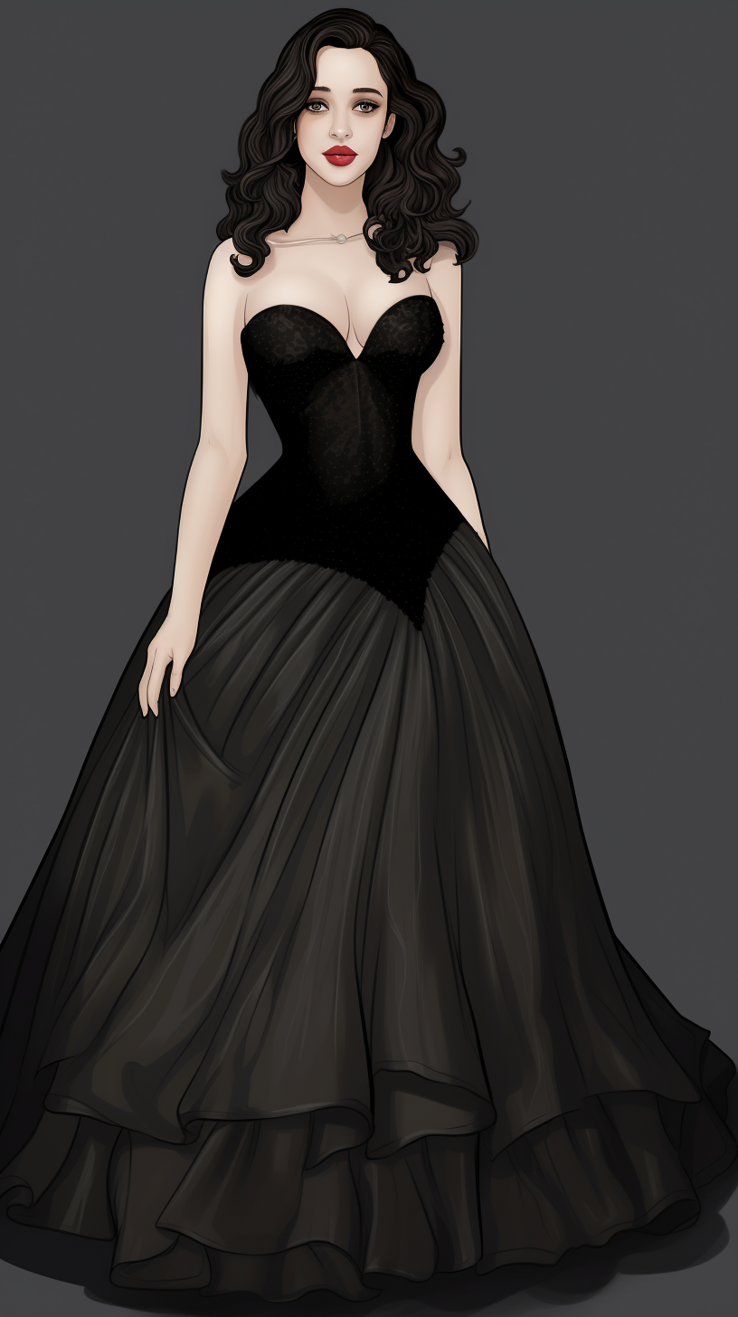 Kat Dennings in stunning Manhwa ball gown