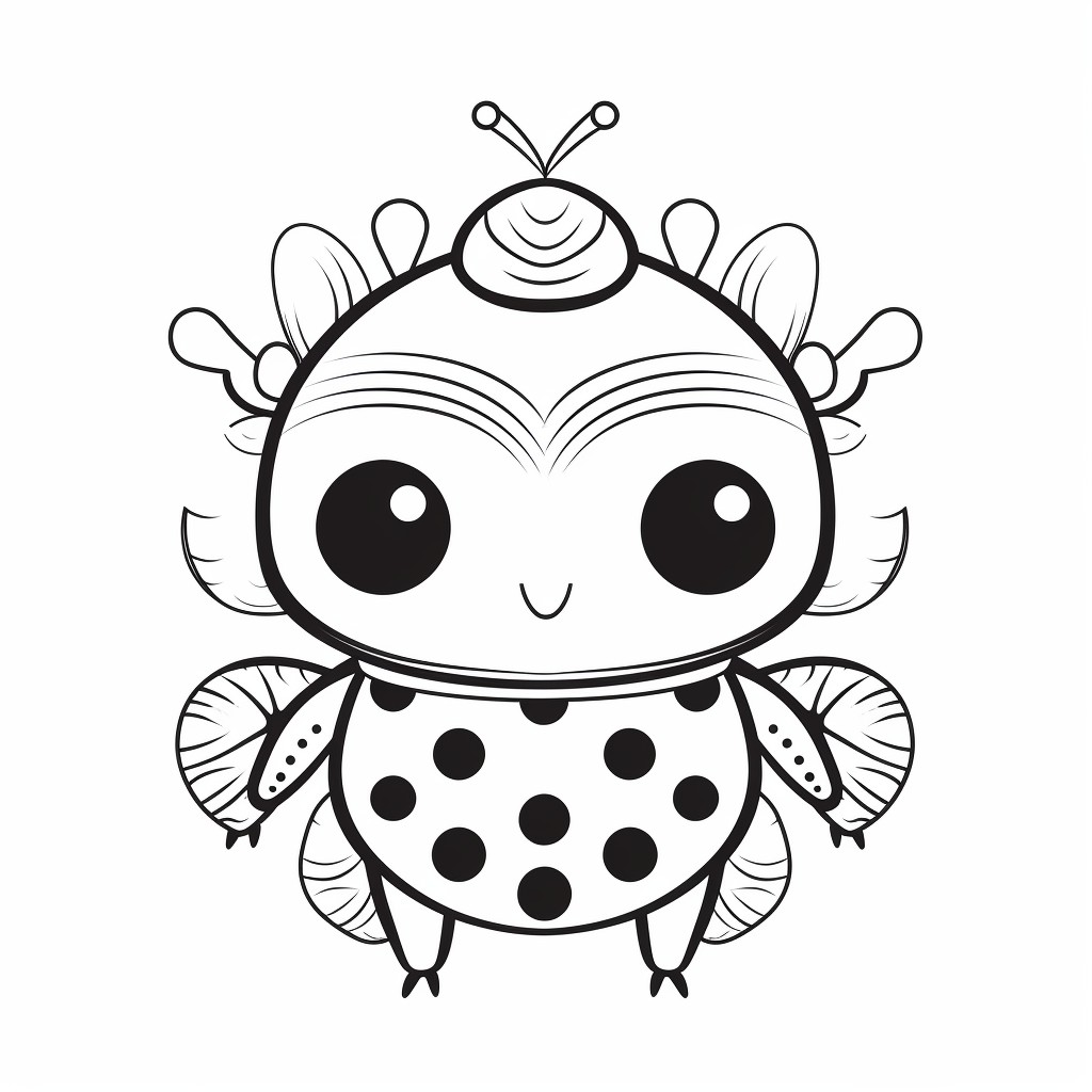 Kawaii Ladybug Coloring Page