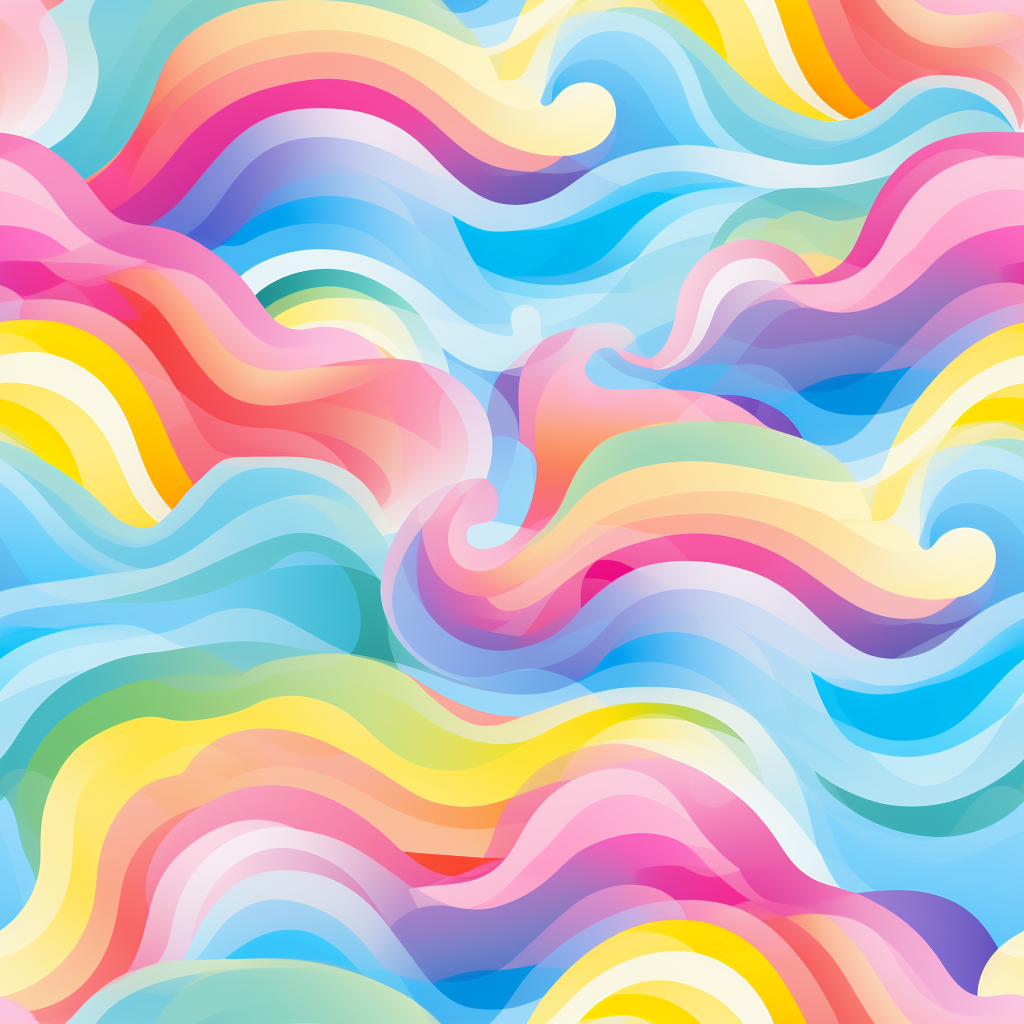 Cute rainbow wavy pattern tile