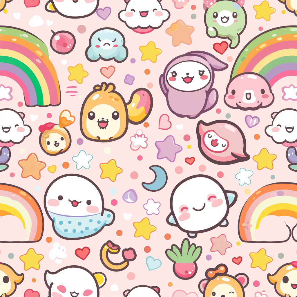 adorable kawaii wallpaper pattern